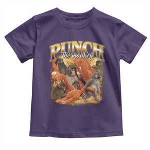 Punch The Monkey Toddler T Shirt Baby Monkey Punch Plush Hugging 90s Bootleg TS11 Purple Print Your Wear