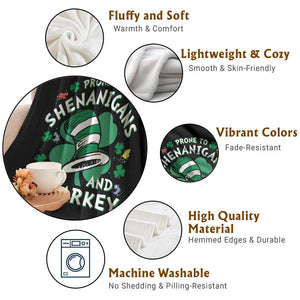 Funny Prone To Shenanigans And Malarkey Throw Blanket St Patricks Day Reading Hat TS11 Print Your Wear