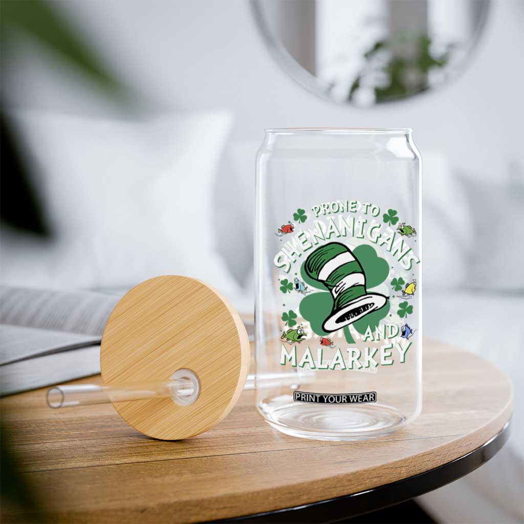 Funny Prone To Shenanigans And Malarkey Glass Can St Patricks Day Reading Hat TS11 Print Your Wear