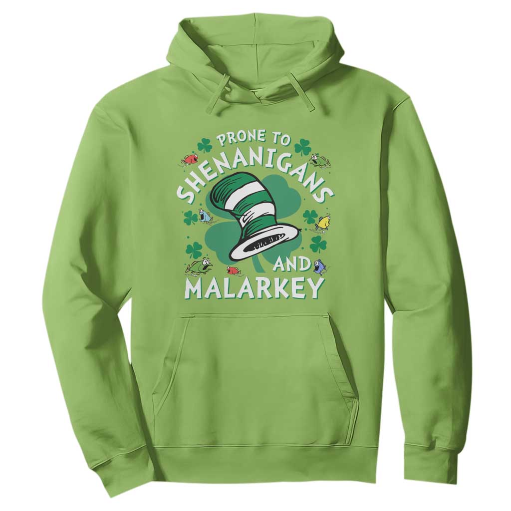 Funny Prone To Shenanigans And Malarkey Hoodie St Patricks Day Reading Hat TS11 Lime Print Your Wear