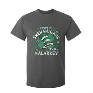 Funny Prone To Shenanigans And Malarkey T Shirt For Kid St Patricks Day Reading Hat TS11 Dark Heather Print Your Wear
