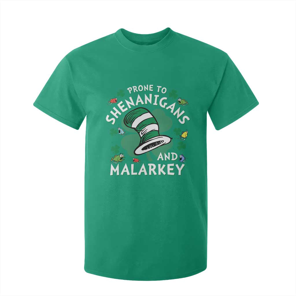 Funny Prone To Shenanigans And Malarkey T Shirt For Kid St Patricks Day Reading Hat TS11 Irish Green Print Your Wear