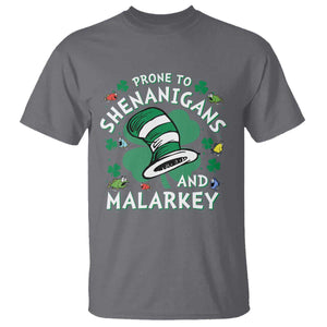 Funny Prone To Shenanigans And Malarkey T Shirt St Patricks Day Reading Hat TS11 Charcoal Print Your Wear
