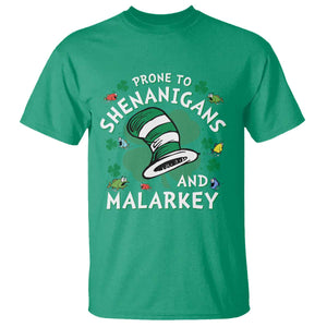 Funny Prone To Shenanigans And Malarkey T Shirt St Patricks Day Reading Hat TS11 Irish Green Print Your Wear