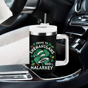 Funny Prone To Shenanigans And Malarkey Tumbler With Handle St Patricks Day Reading Hat TS11 Print Your Wear