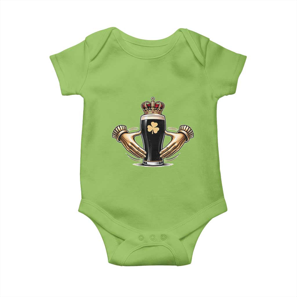 Irish Stout Claddagh Ring Beer Galway Ireland Souvenir Baby Onesie TS11 Lime Print Your Wear