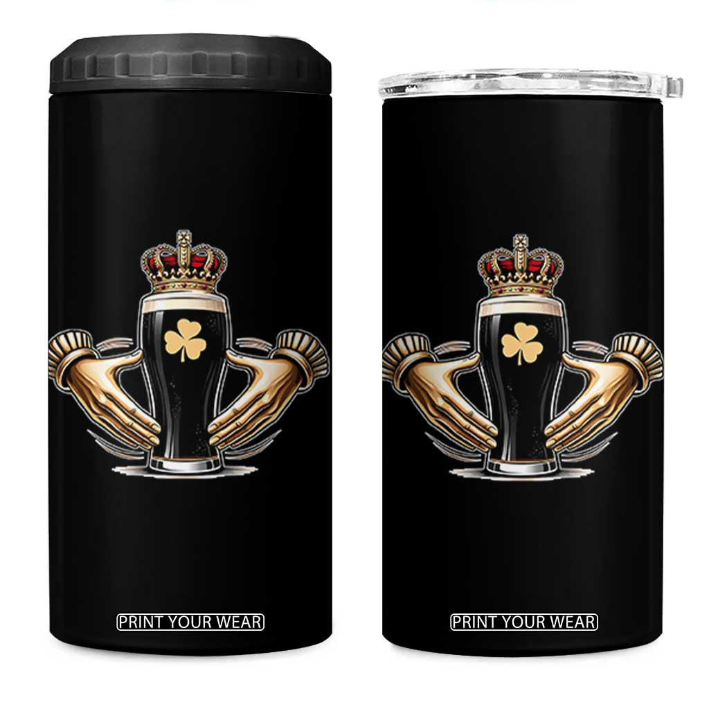 Irish Stout Claddagh Ring Beer Galway Ireland Souvenir 4 in 1 Can Cooler Tumbler TS11 One Size: 16 oz Black Print Your Wear