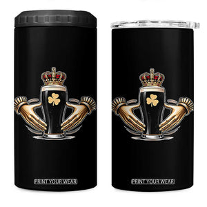 Irish Stout Claddagh Ring Beer Galway Ireland Souvenir 4 in 1 Can Cooler Tumbler TS11 One Size: 16 oz Black Print Your Wear