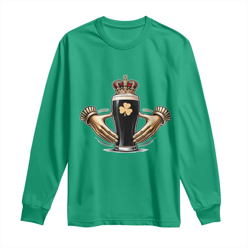 Irish Stout Claddagh Ring Beer Galway Ireland Souvenir Long Sleeve Shirt TS11 Irish Green Print Your Wear