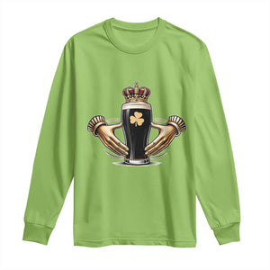 Irish Stout Claddagh Ring Beer Galway Ireland Souvenir Long Sleeve Shirt TS11 Lime Print Your Wear