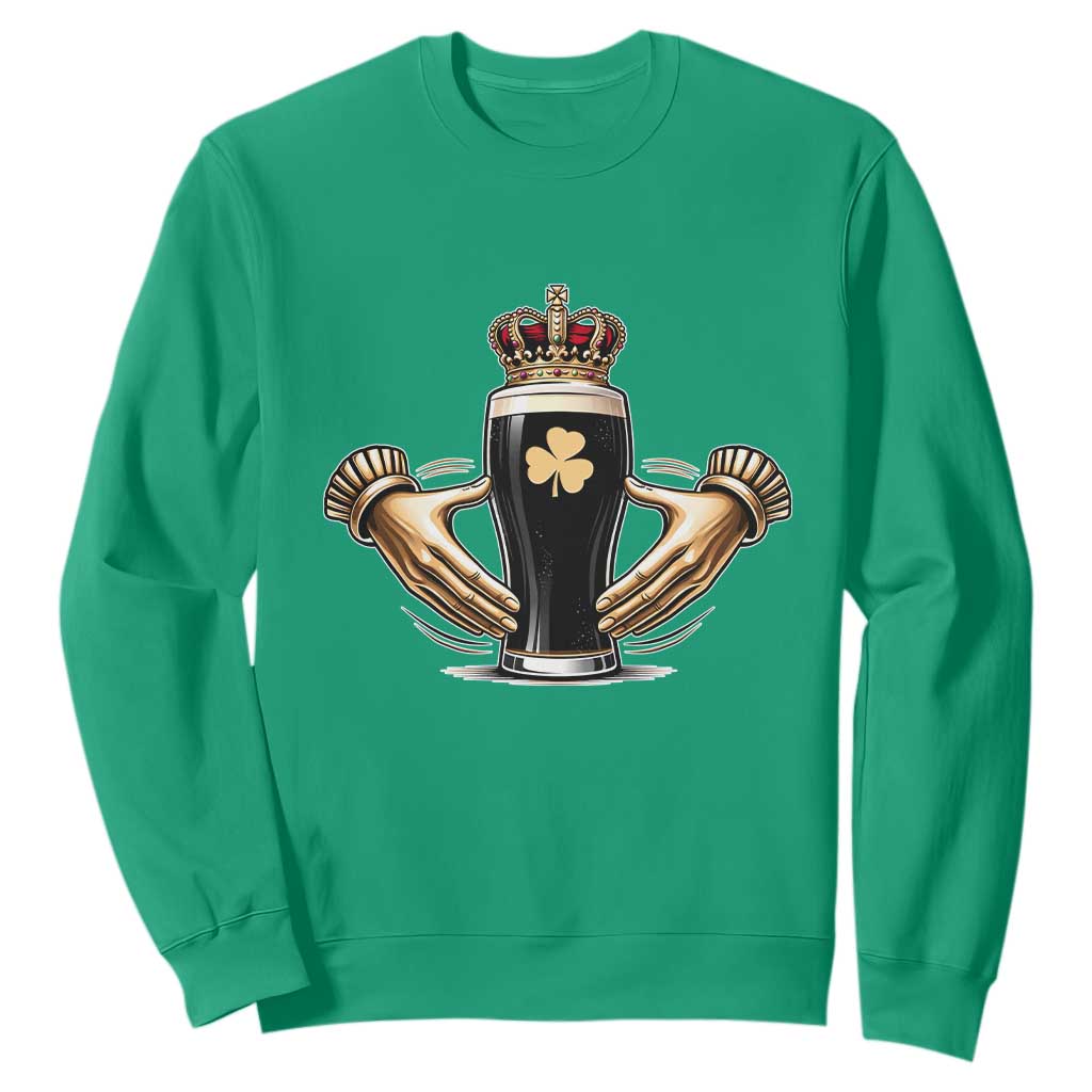 Irish Stout Claddagh Ring Beer Galway Ireland Souvenir Sweatshirt TS11 Irish Green Print Your Wear