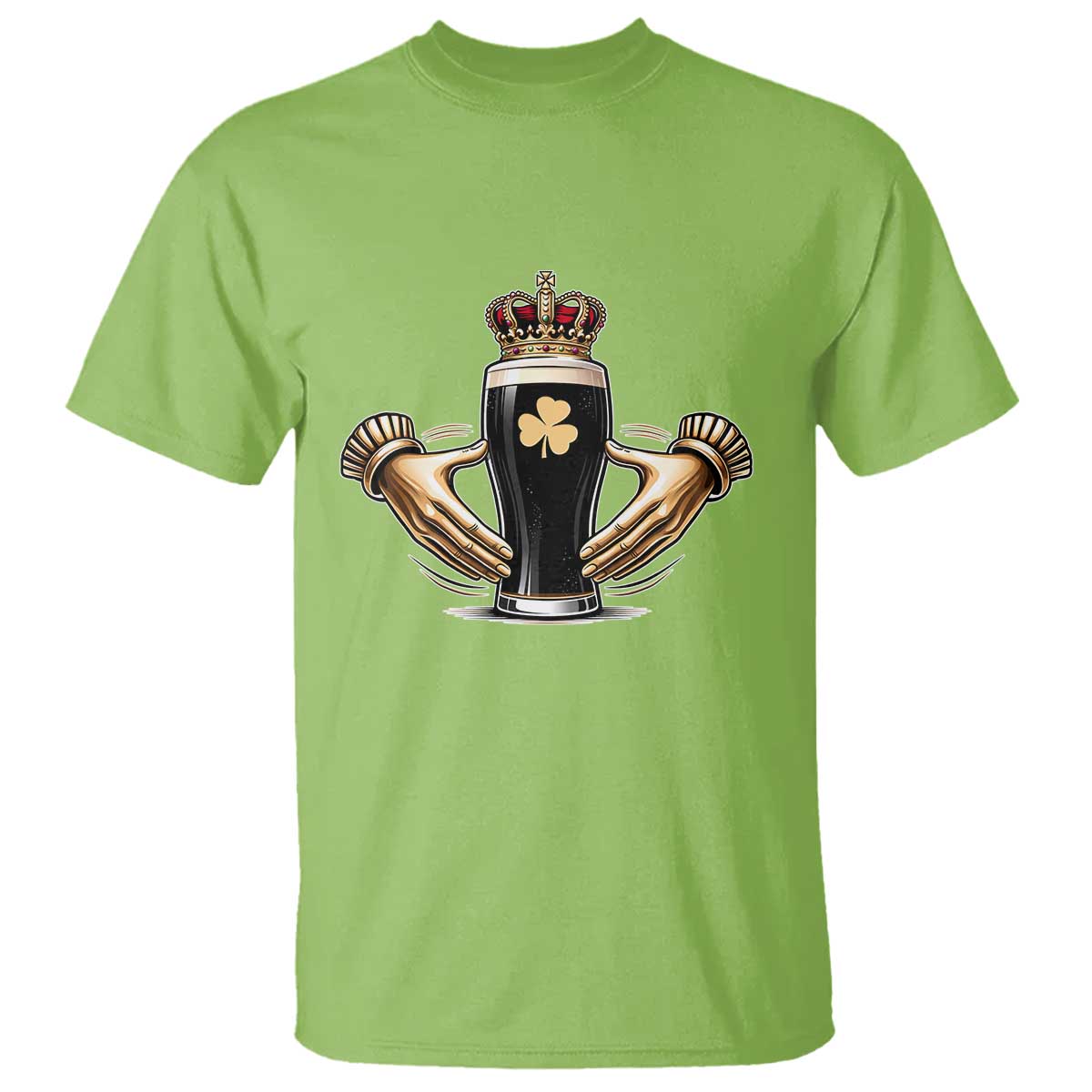 Irish Stout Claddagh Ring Beer Galway Ireland Souvenir T Shirt TS11 Lime Print Your Wear
