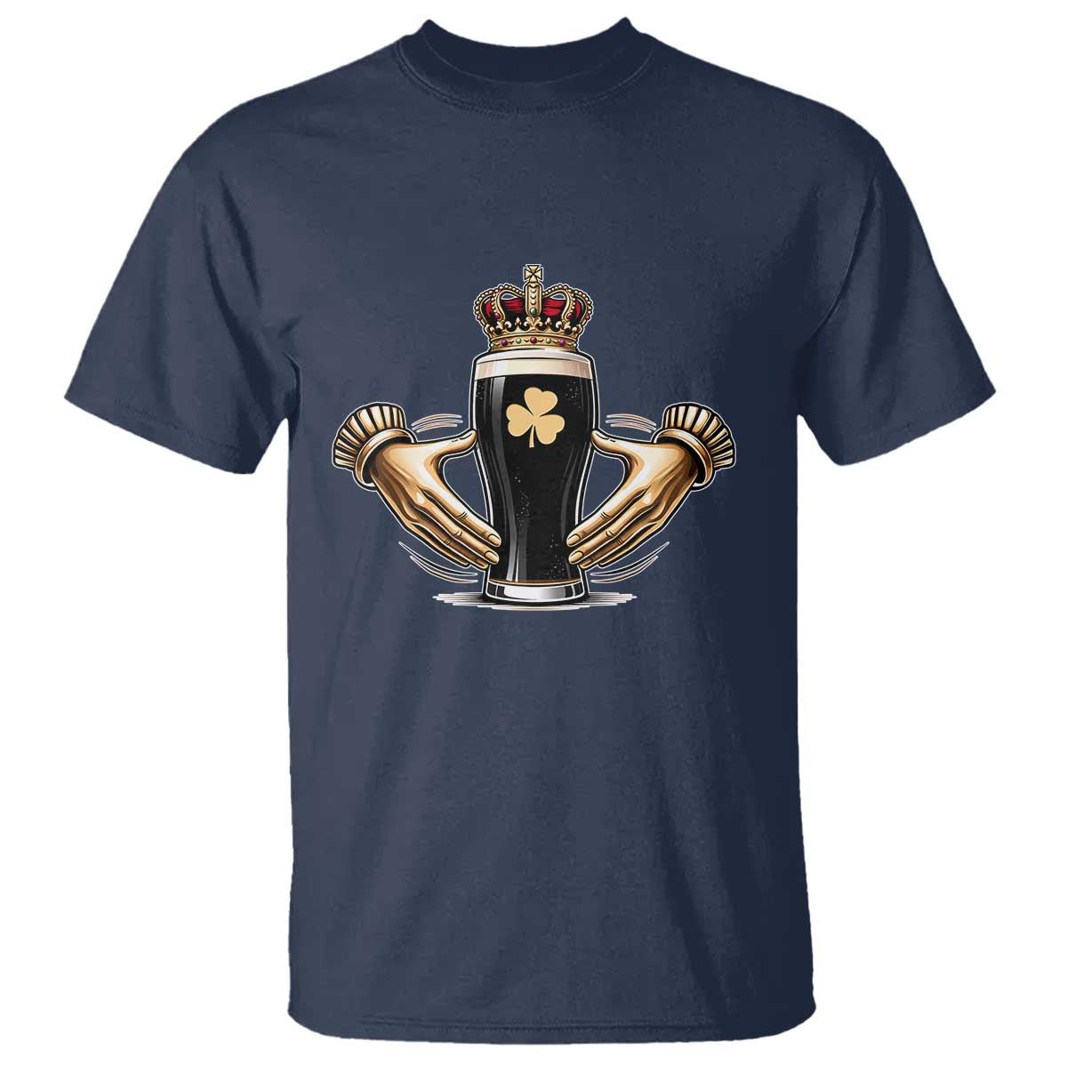 Irish Stout Claddagh Ring Beer Galway Ireland Souvenir T Shirt TS11 Navy Print Your Wear