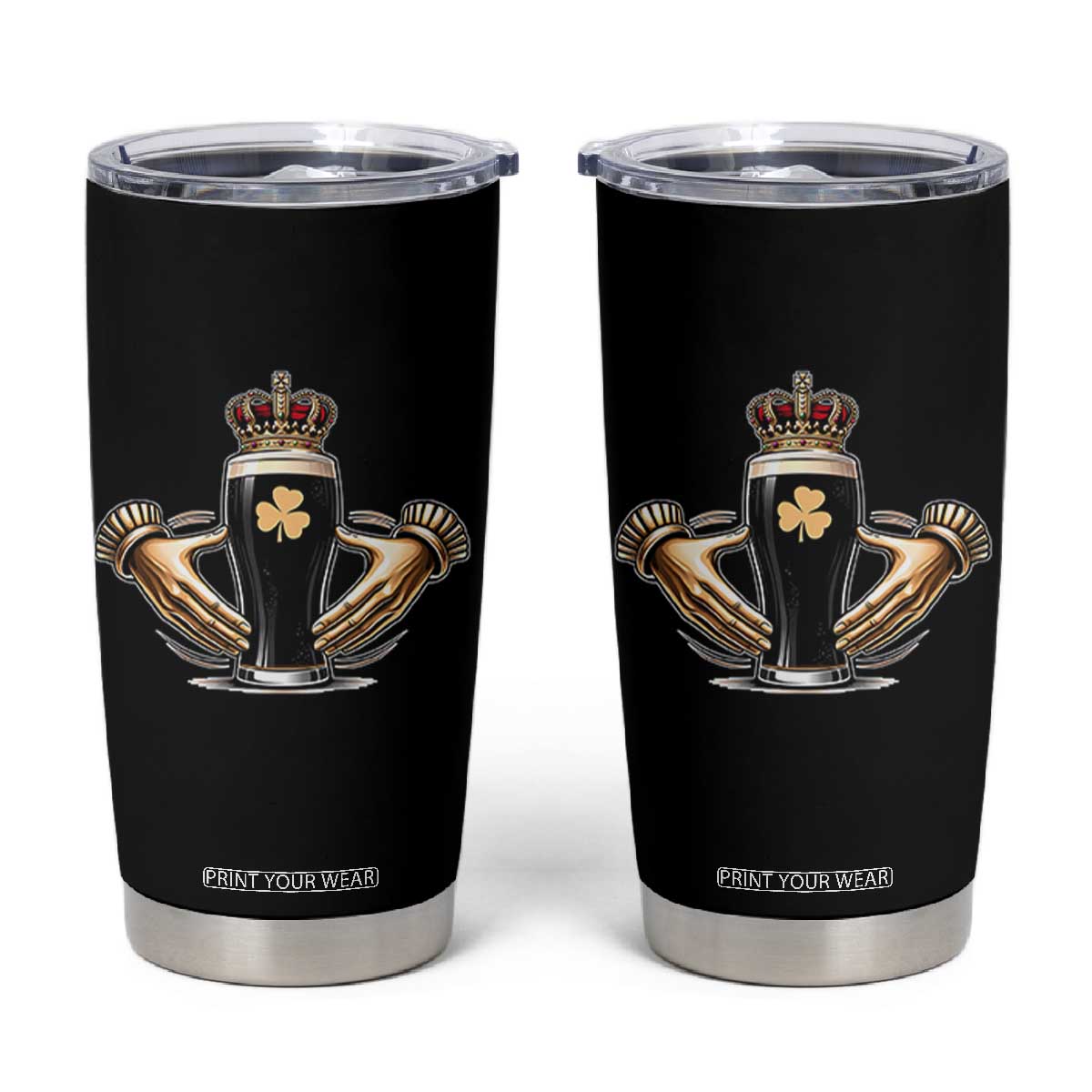 Irish Stout Claddagh Ring Beer Galway Ireland Souvenir Tumbler Cup TS11 Black Print Your Wear