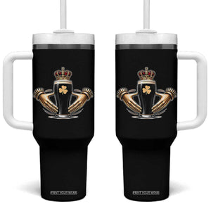 Irish Stout Claddagh Ring Beer Galway Ireland Souvenir Tumbler With Handle TS11 One Size: 40 oz Black Print Your Wear