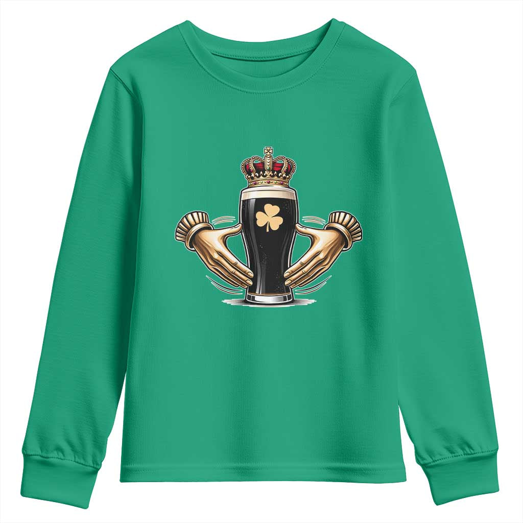 Irish Stout Claddagh Ring Beer Galway Ireland Souvenir Youth Sweatshirt TS11 Irish Green Print Your Wear