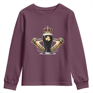 Irish Stout Claddagh Ring Beer Galway Ireland Souvenir Youth Sweatshirt TS11 Maroon Print Your Wear
