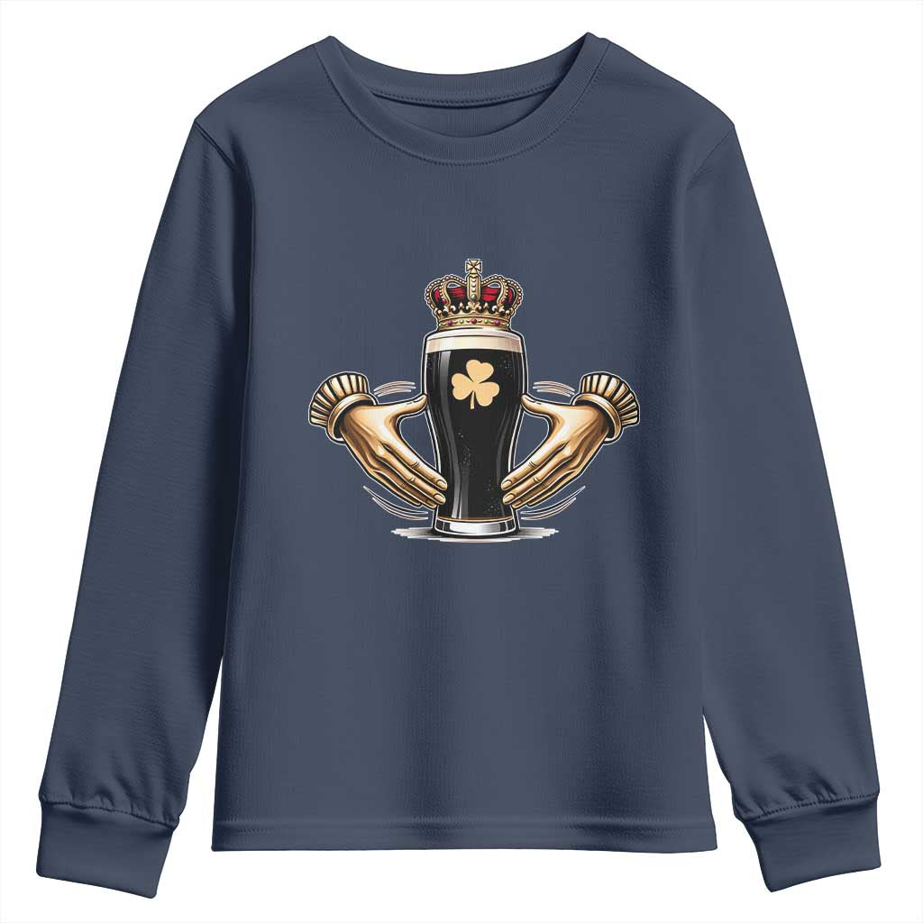 Irish Stout Claddagh Ring Beer Galway Ireland Souvenir Youth Sweatshirt TS11 Navy Print Your Wear