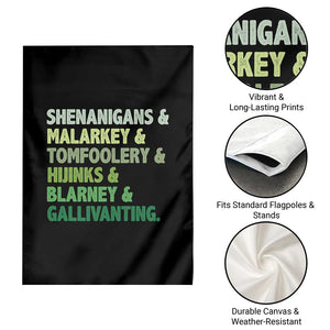 Funny St Patricks Day Shenanigans Malarkey Tomfoolery Hijinks Blarney Gallivanting Garden Flag TS11 Print Your Wear