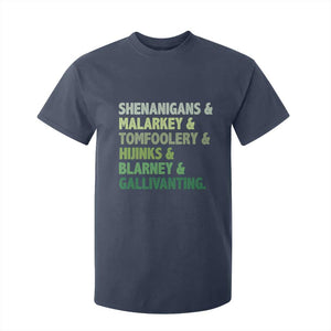 Funny St Patricks Day Shenanigans Malarkey Tomfoolery Hijinks Blarney Gallivanting T Shirt For Kid TS11 Navy Print Your Wear