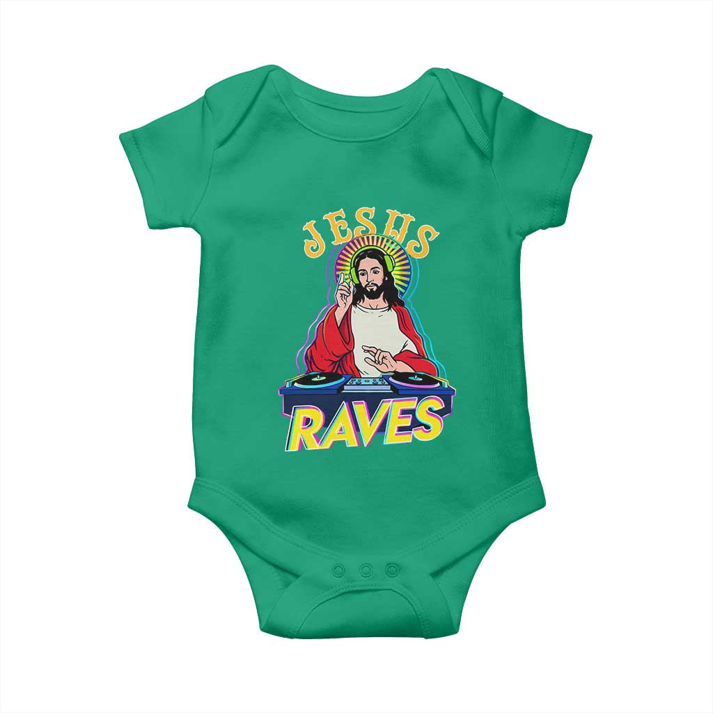 Funny Jesus DJ Raves Techno EDM Party Baby Onesie TS11 Irish Green Print Your Wear