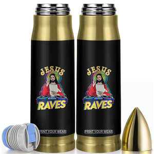 Funny Jesus DJ Raves Techno EDM Party Bullet Tumbler TS11 Black Print Your Wear