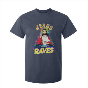 Funny Jesus DJ Raves Techno EDM Party T Shirt For Kid TS11 Navy Print Your Wear