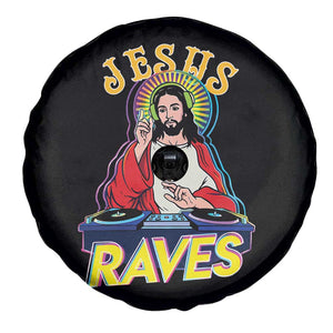 Funny Jesus DJ Raves Techno EDM Party Spare Tire Cover TS11 Print Your Wear