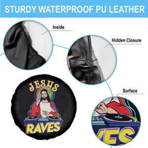 Funny Jesus DJ Raves Techno EDM Party Spare Tire Cover TS11 Print Your Wear