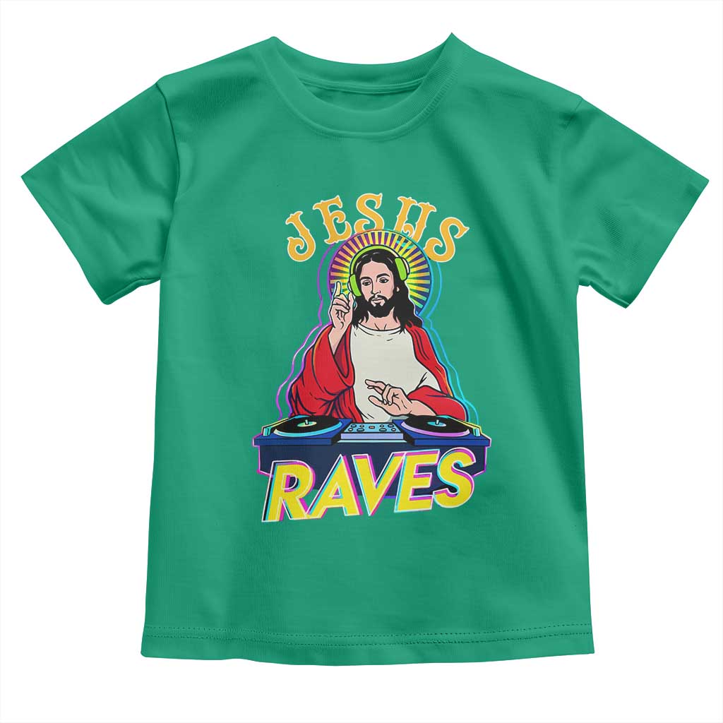 Funny Jesus DJ Raves Techno EDM Party Toddler T Shirt TS11 Irish Green Print Your Wear