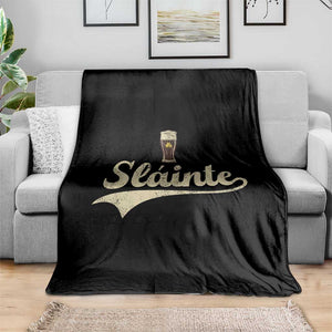 Funny Slainte Cheers Stout Beer Irish Shamrock St Patrick's Day Throw Blanket TS11 Print Your Wear