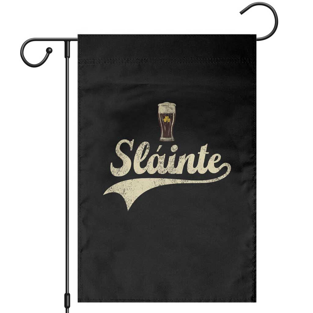 Funny Slainte Cheers Stout Beer Irish Shamrock St Patrick's Day Garden Flag TS11 Black Print Your Wear