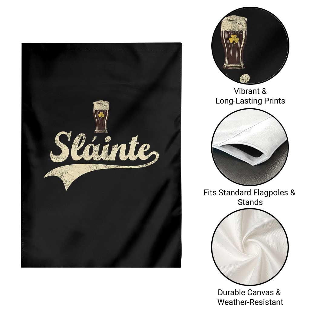 Funny Slainte Cheers Stout Beer Irish Shamrock St Patrick's Day Garden Flag TS11 Print Your Wear