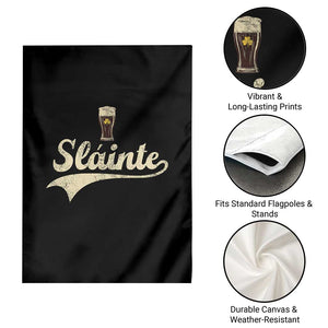 Funny Slainte Cheers Stout Beer Irish Shamrock St Patrick's Day Garden Flag TS11 Print Your Wear