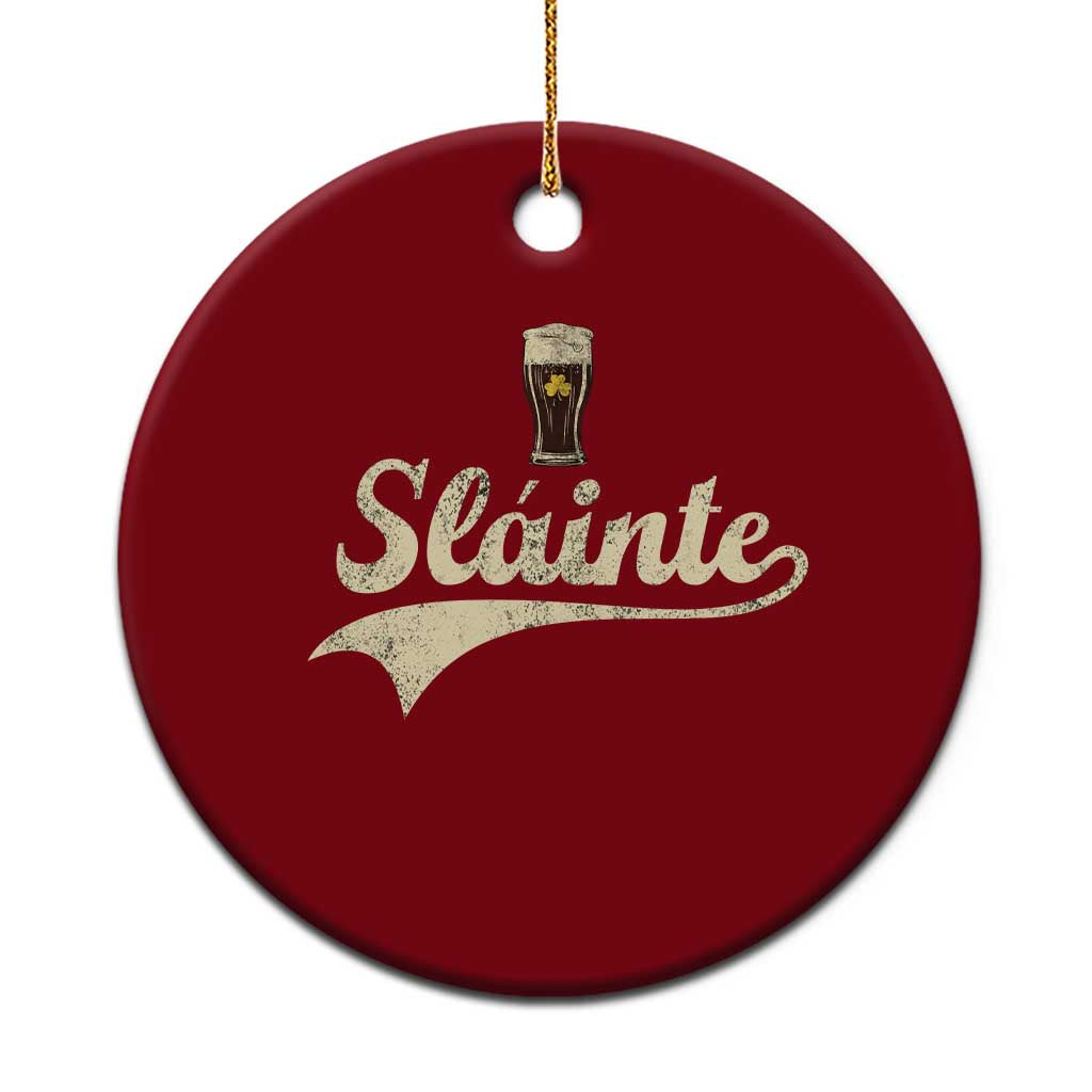 Funny Slainte Cheers Stout Beer Irish Shamrock St Patrick's Day Ceramic Ornament TS11 1pc Red Print Your Wear