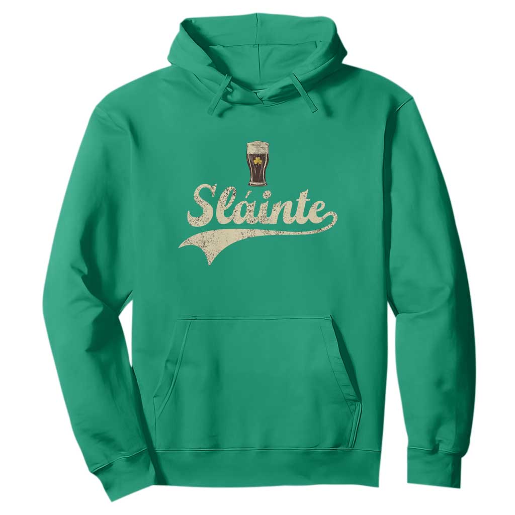 Funny Slainte Cheers Stout Beer Irish Shamrock St Patrick's Day Hoodie TS11 Irish Green Print Your Wear