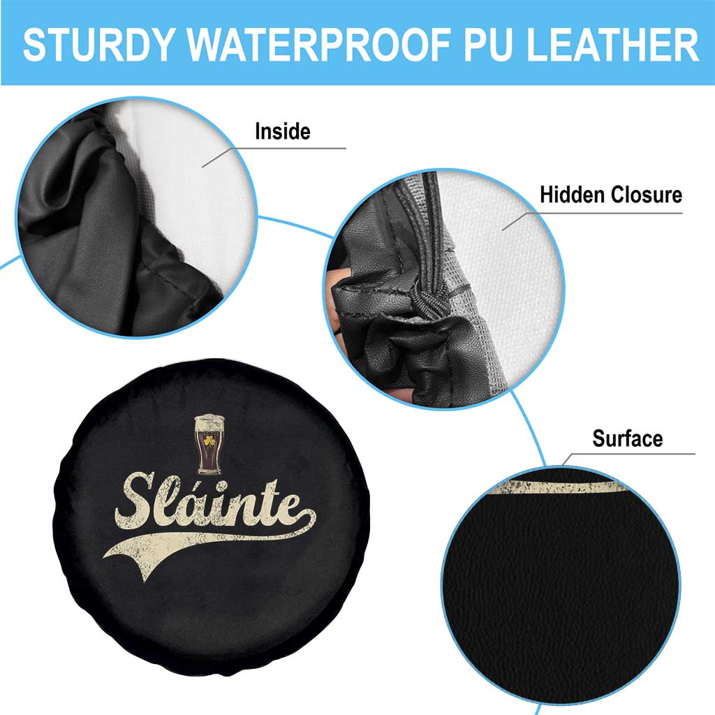 Funny Slainte Cheers Stout Beer Irish Shamrock St Patrick's Day Spare Tire Cover TS11 Print Your Wear