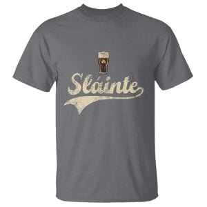 Funny Slainte Cheers Stout Beer Irish Shamrock St Patrick's Day T Shirt TS11 Charcoal Print Your Wear