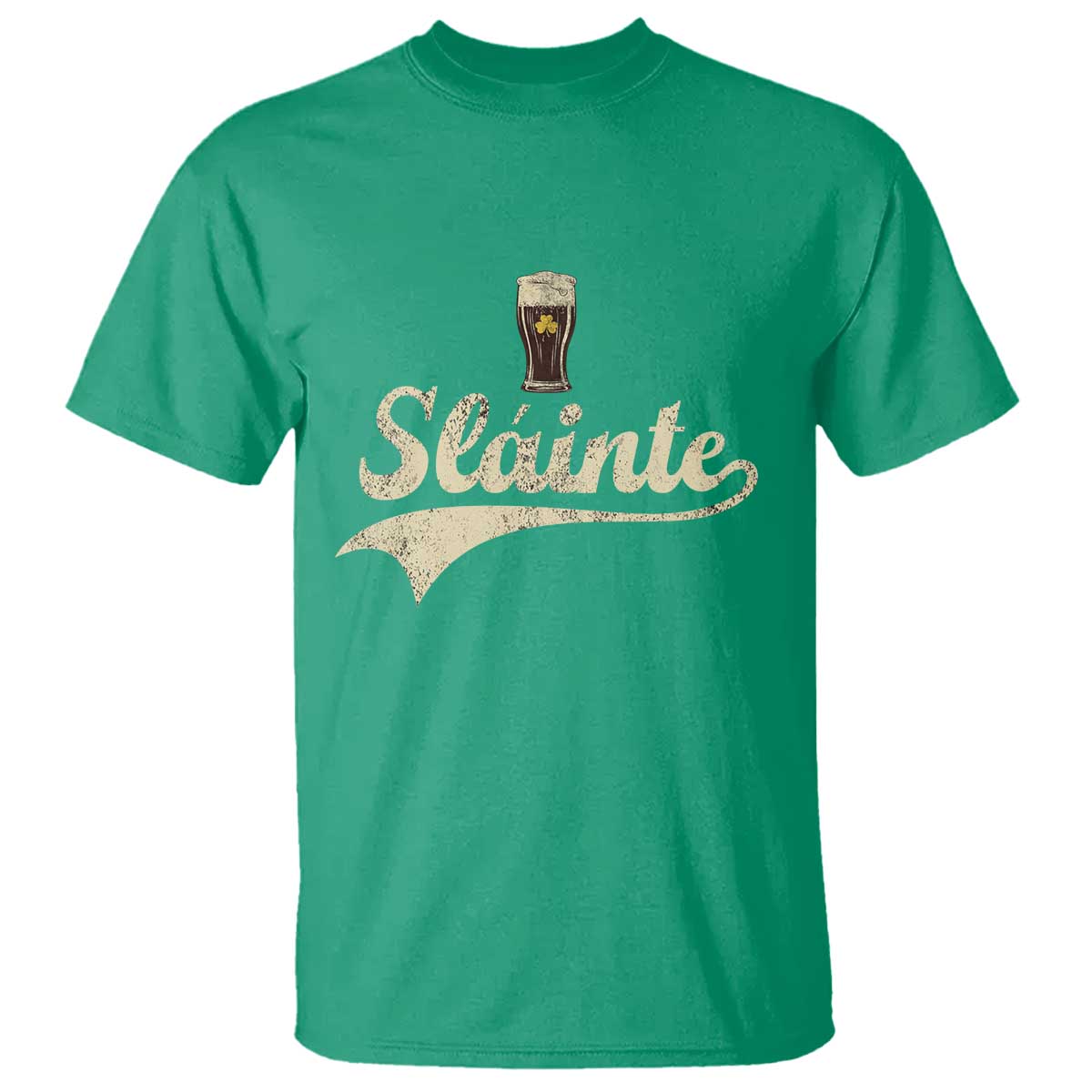 Funny Slainte Cheers Stout Beer Irish Shamrock St Patrick's Day T Shirt TS11 Irish Green Print Your Wear