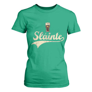 Funny Slainte Cheers Stout Beer Irish Shamrock St Patrick's Day T Shirt For Women TS11 Irish Green Print Your Wear