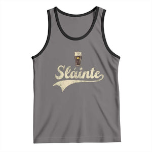 Funny Slainte Cheers Stout Beer Irish Shamrock St Patrick's Day Tank Top TS11 Deep Heather Black Print Your Wear