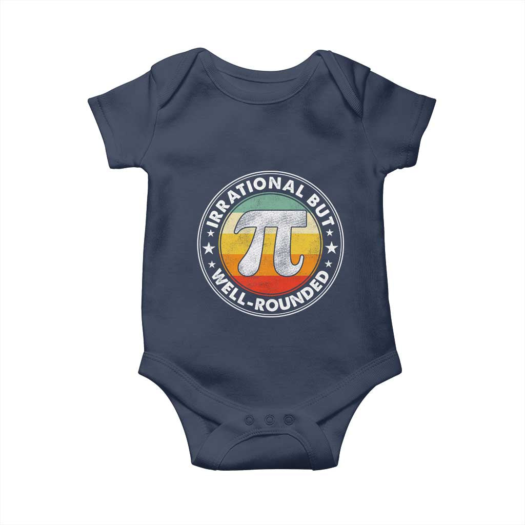 Funny Irrational But Well Rounded Pi Day Baby Onesie TS11 Navy Print Your Wear