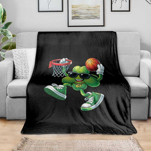 Funny 67 Meme Six Seven Basketball Shamrock St Patricks Day Throw Blanket TS11 Print Your Wear