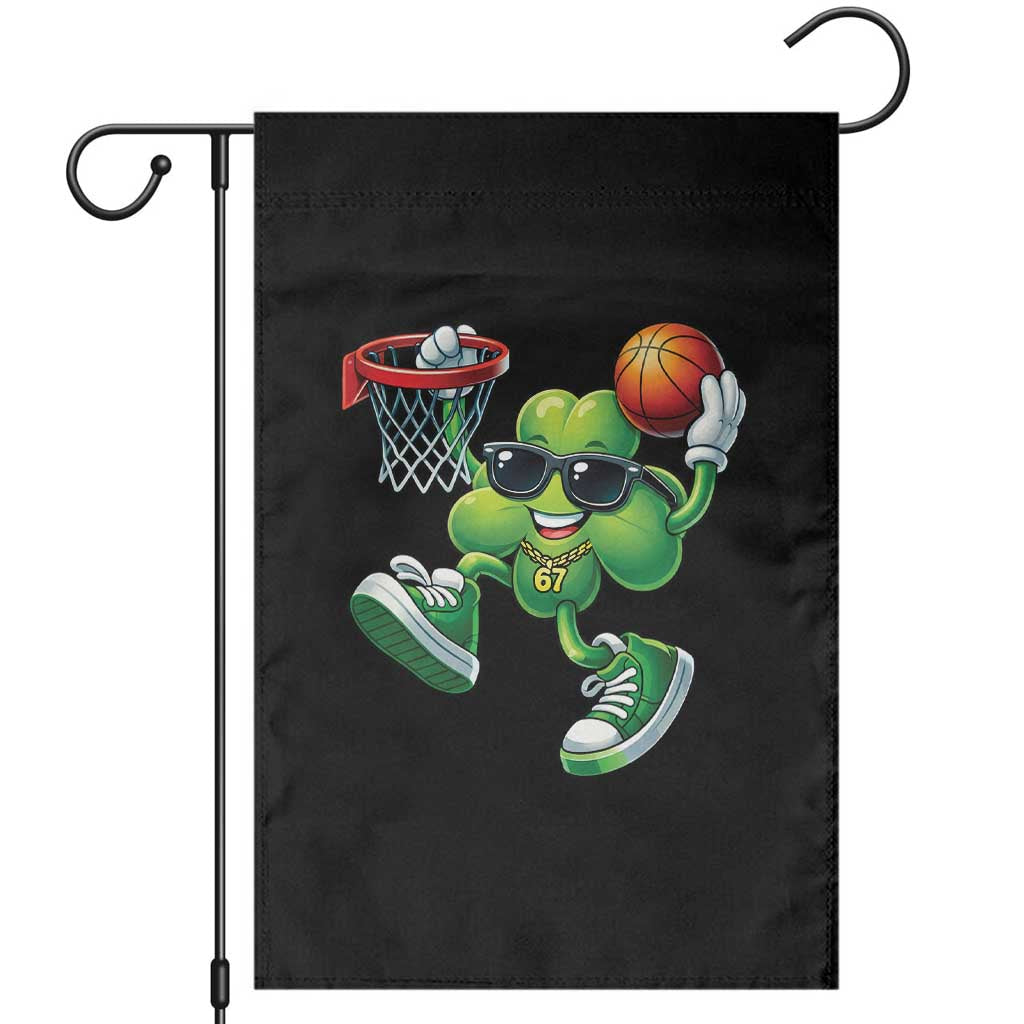 Funny 67 Meme Six Seven Basketball Shamrock St Patricks Day Garden Flag TS11 Black Print Your Wear