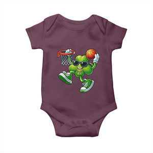Funny 67 Meme Six Seven Basketball Shamrock St Patricks Day Baby Onesie TS11 Maroon Print Your Wear