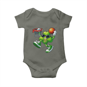 Funny 67 Meme Six Seven Basketball Shamrock St Patricks Day Baby Onesie TS11 Military Green Print Your Wear