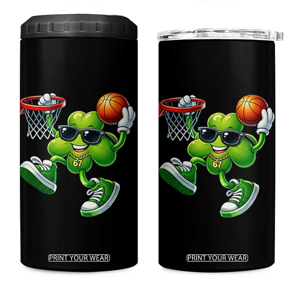 Funny 67 Meme Six Seven Basketball Shamrock St Patricks Day 4 in 1 Can Cooler Tumbler TS11 One Size: 16 oz Black Print Your Wear