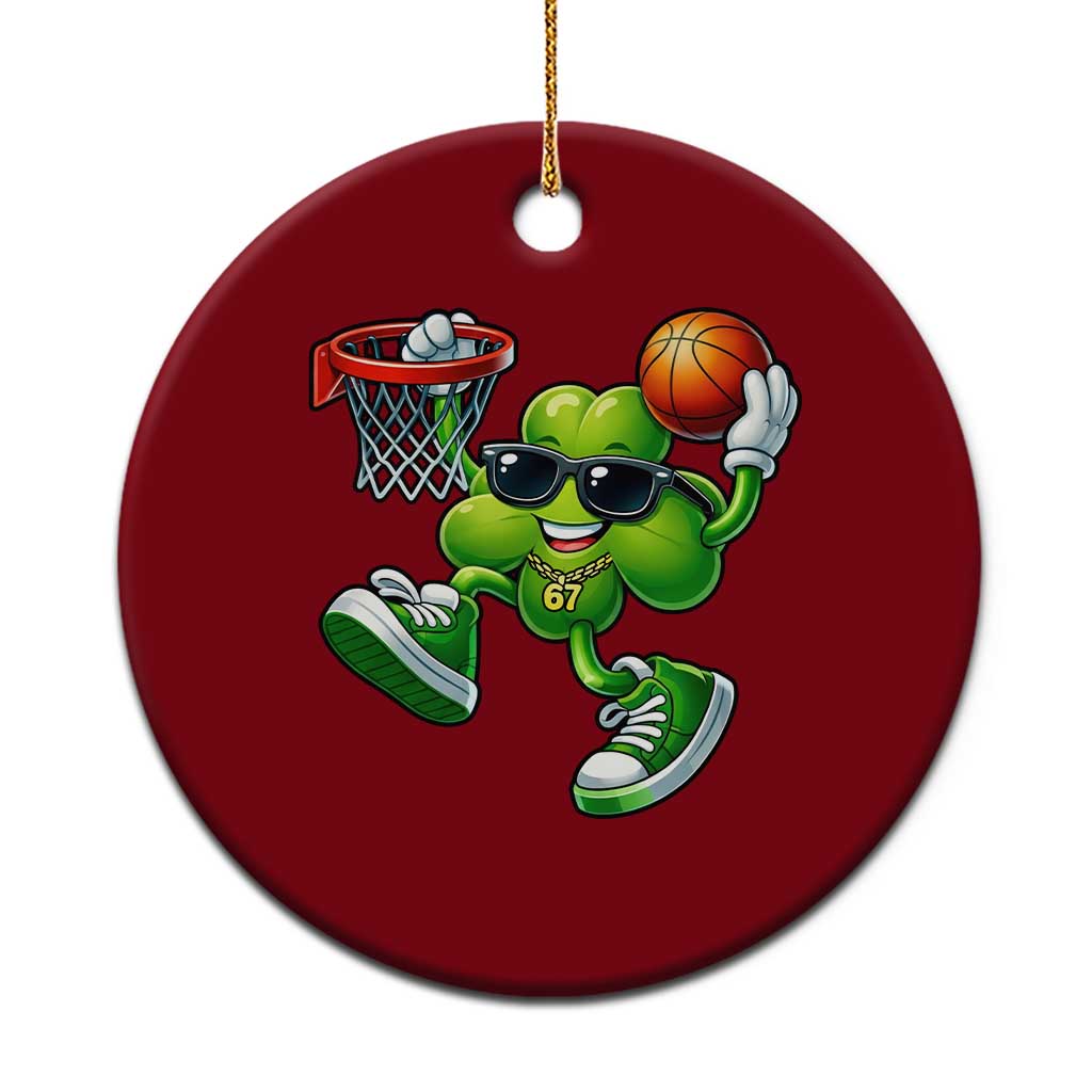 Funny 67 Meme Six Seven Basketball Shamrock St Patricks Day Ceramic Ornament TS11 1pc Red Print Your Wear