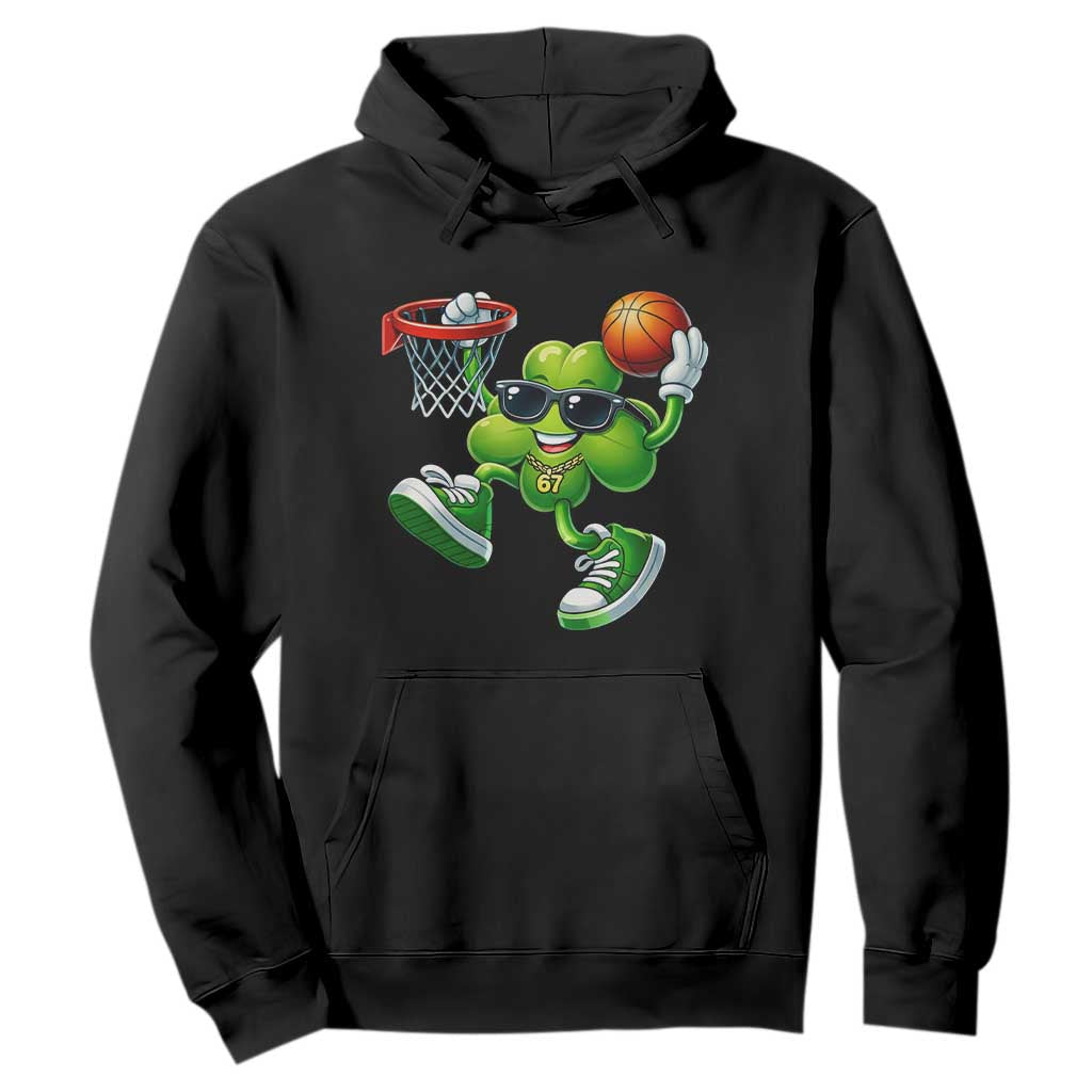 Funny 67 Meme Six Seven Basketball Shamrock St Patricks Day Hoodie TS11 Black Print Your Wear