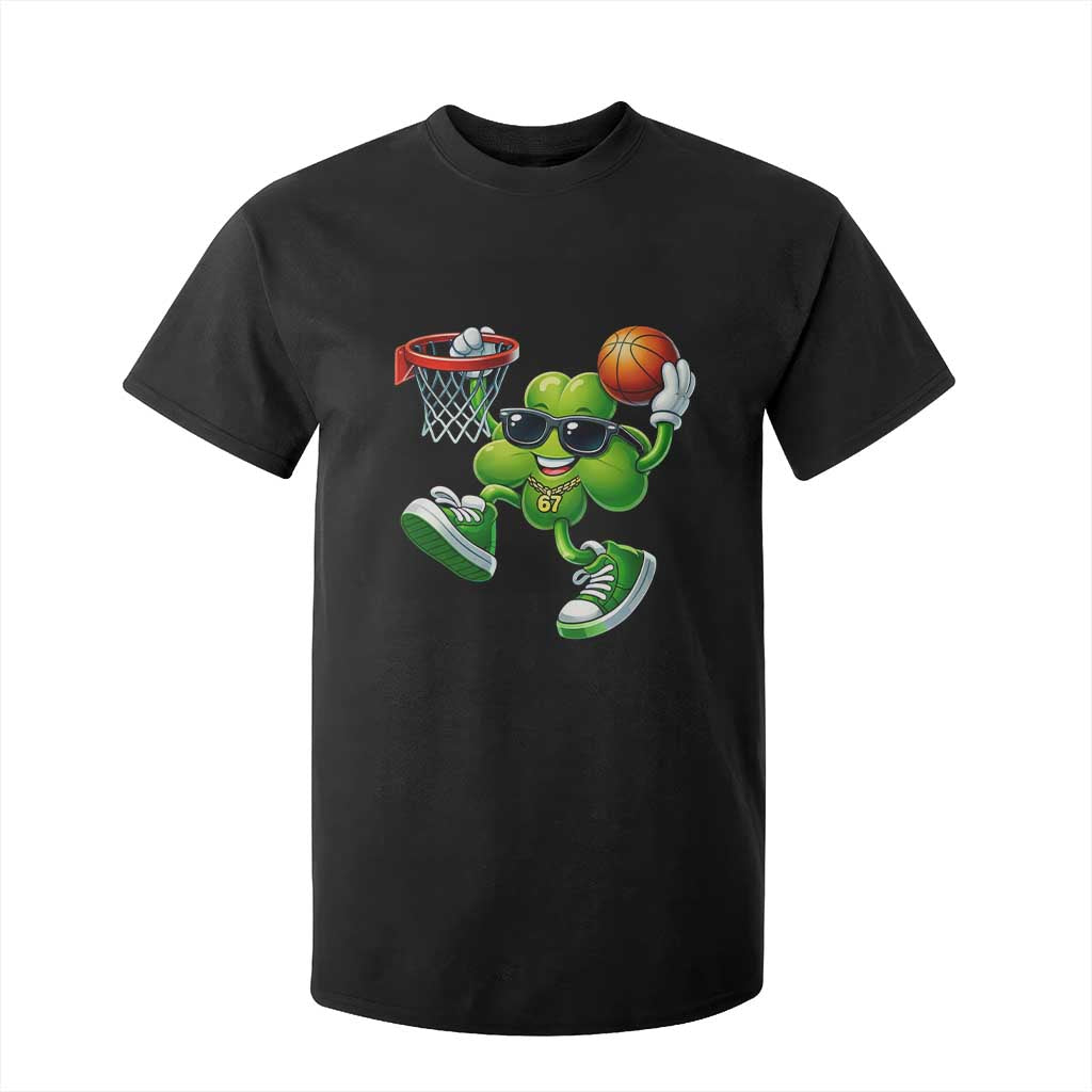 Funny 67 Meme Six Seven Basketball Shamrock St Patricks Day T Shirt For Kid TS11 Black Print Your Wear